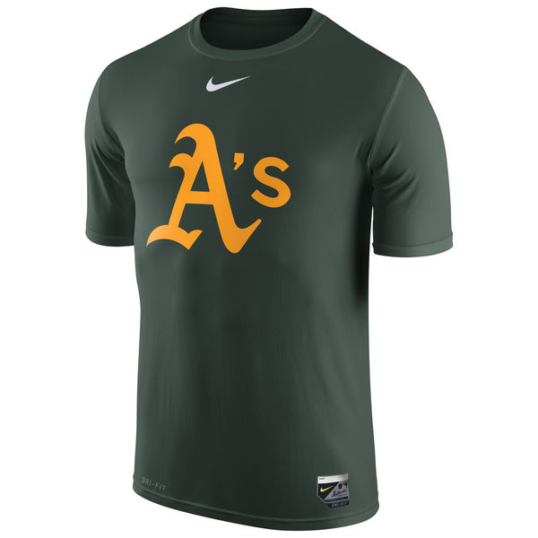 MLB Men Oakland Athletics Nike Authentic Collection Legend Logo 1.5 Performance TShirt Green